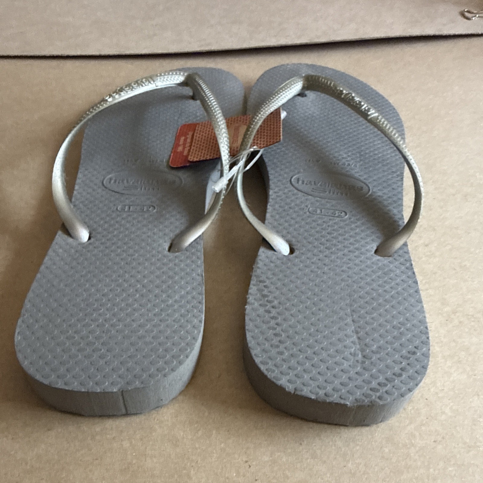 Havaianas Slim Grey Silver Flip Flops EU 41/42 – New