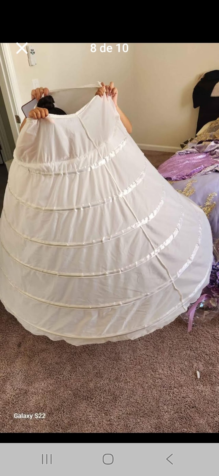 dress for 15 birthday gold with purpure size S