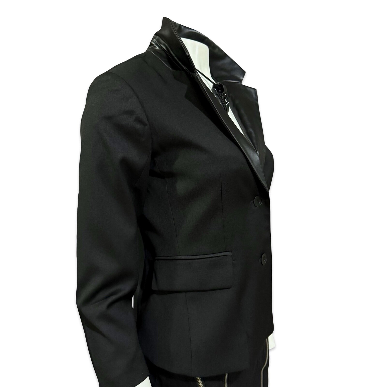 KILL CITY VEGAN LEATHER WORK SEXY ROCKABILLY SHIRT GOTHIC OFFICE JACKET BLAZER