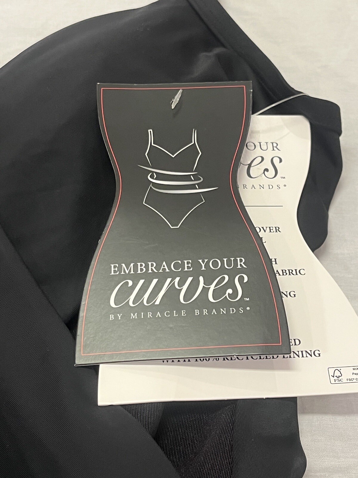 Embrace Your Curves By Miracle Brands Swimsuit Small Black Vacation Beach Pool