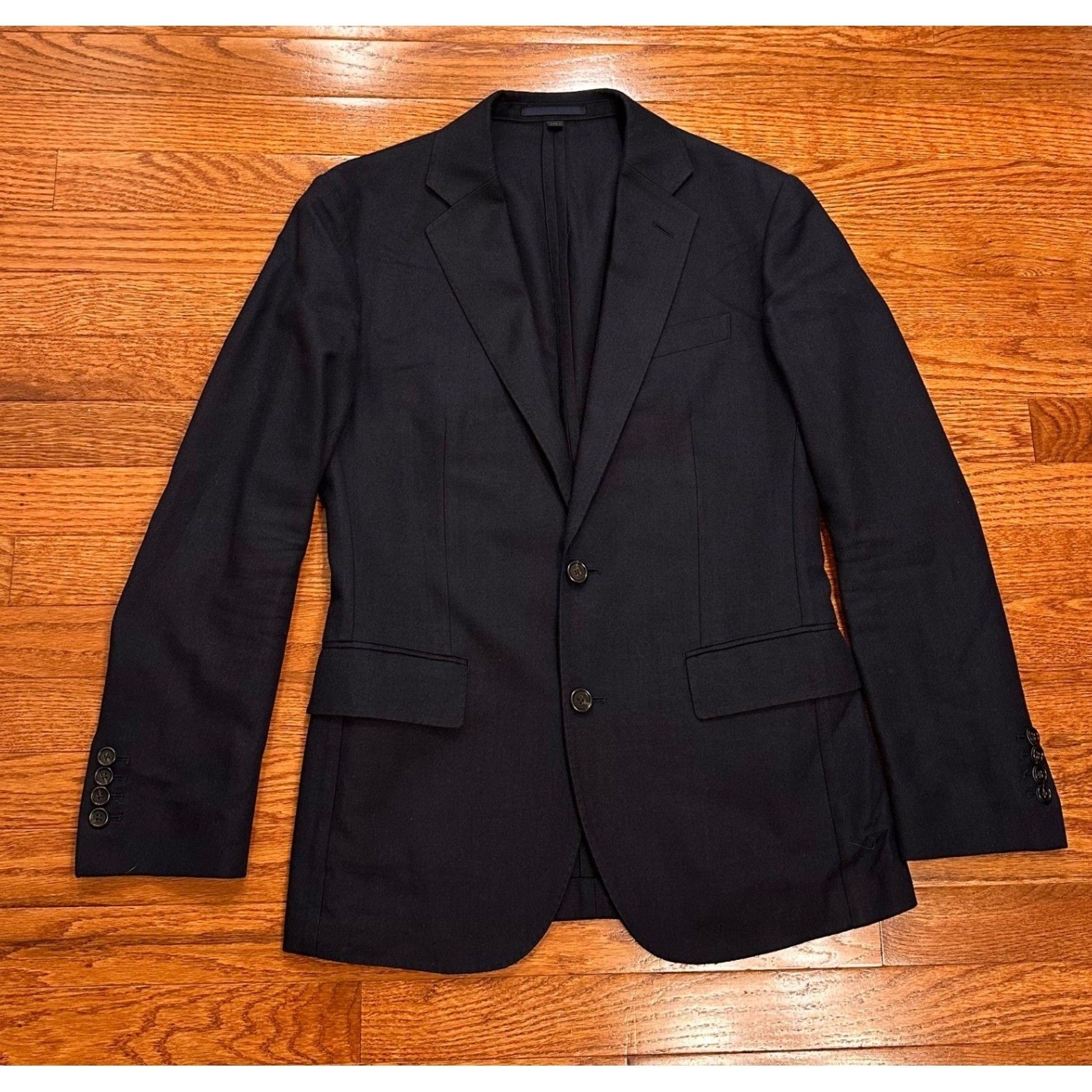 J.Crew Ludlow Blazer Mens 34S Slim Navy Moon Worsted Wool Cotton Unstructured
