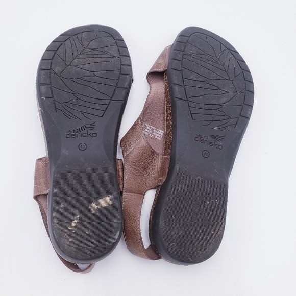 Dansko Reece Brown Leather Sandal Thong Toe Slingback Women’s Size EU 41 US 11