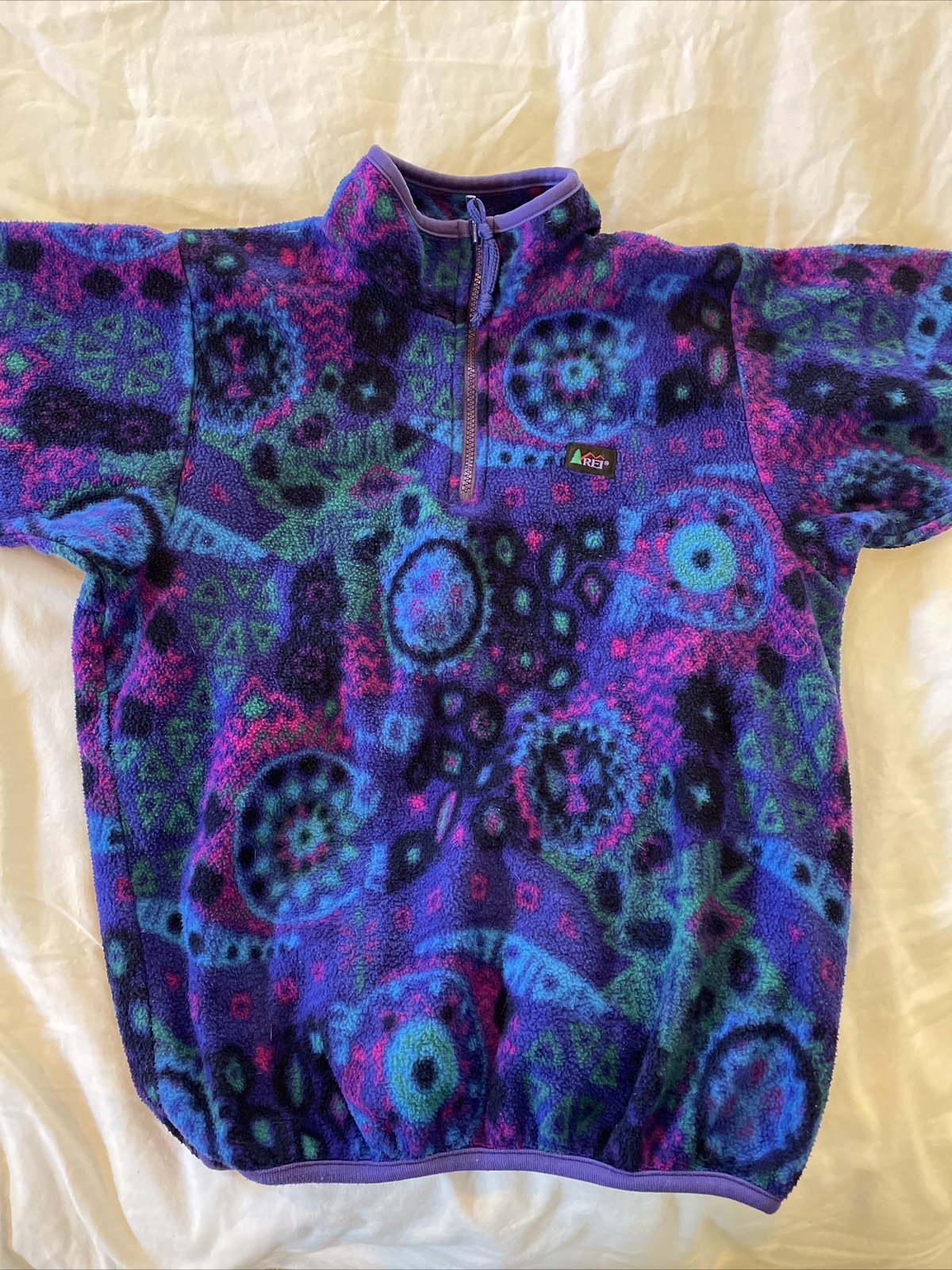 Vintage REI Kids 1/4 Zip Polartec Fleece Pullover Made in USA L 10/12 Nice!
