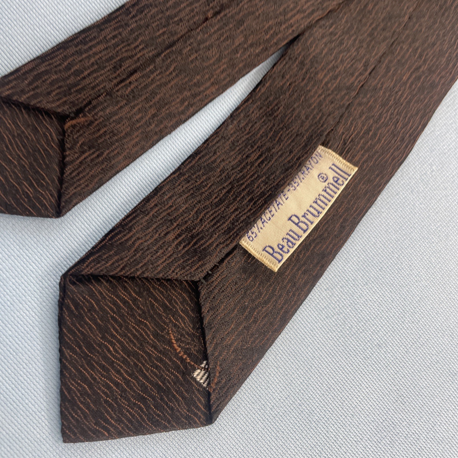 Vtg 50s 60s Tie Beau Brummel Atomic MCM Deco Medallion Brown Slim Necktie 2×53