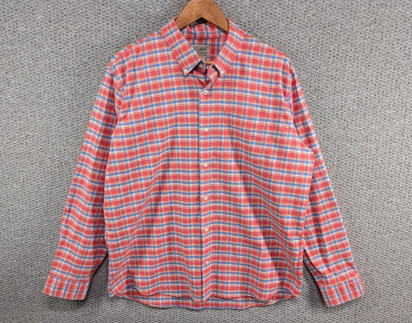 L.L. BEAN Comfort Stretch Oxford Casual Slightly Fitted Button Down Shirt L