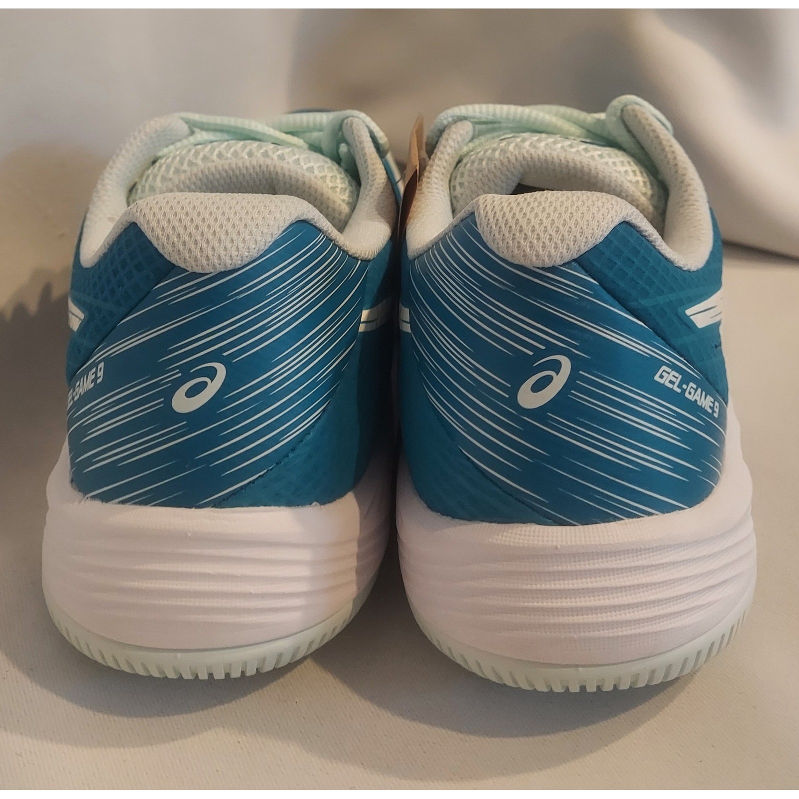 Asics Womens Teal & White Gel Game 9 Sneakers Tennis Shoes Pickleball Size 7 NWT