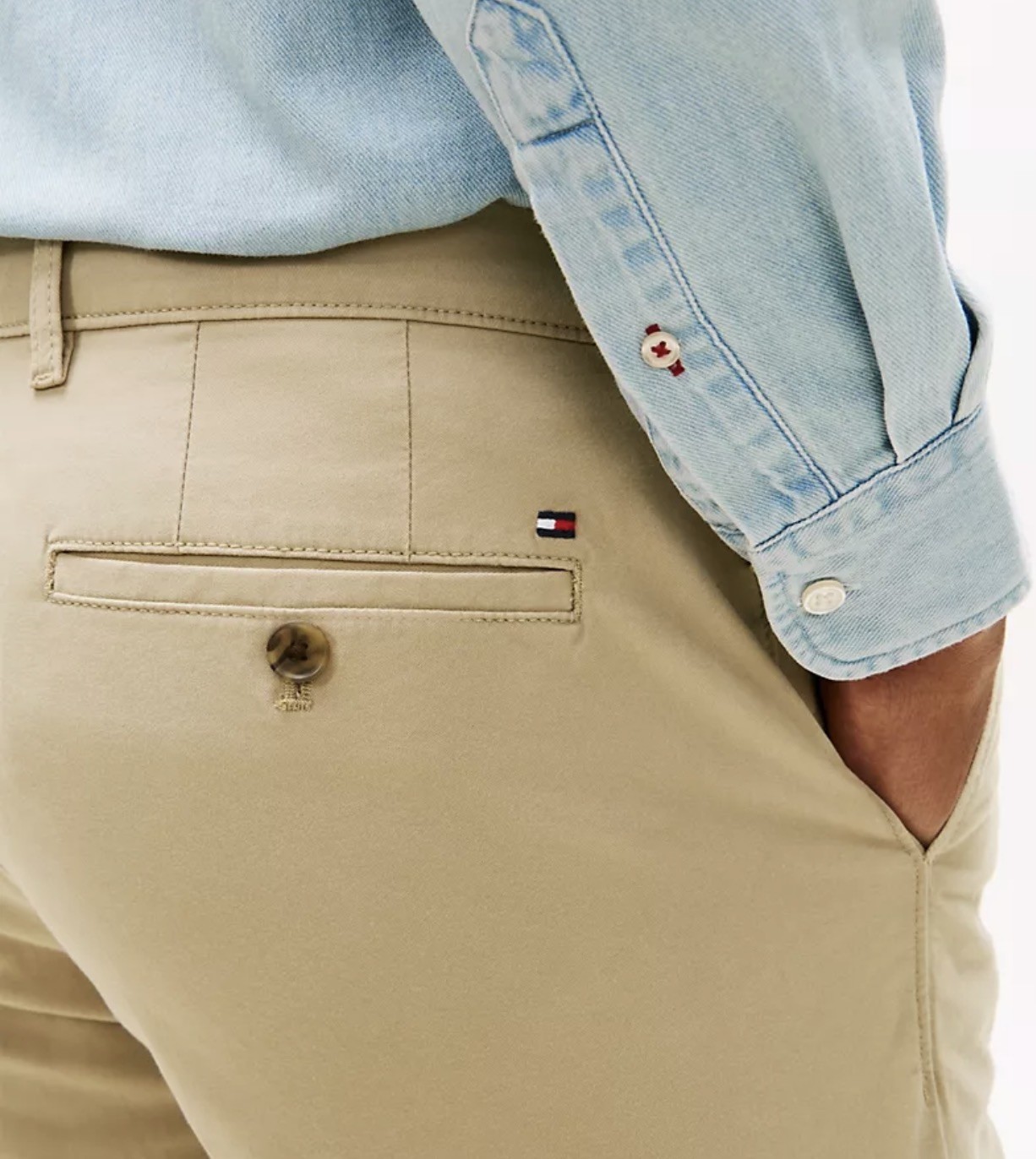 Tommy Hilfiger THFlex beige Pants Mens 34×30 tailored fit Chino Casual NWOT