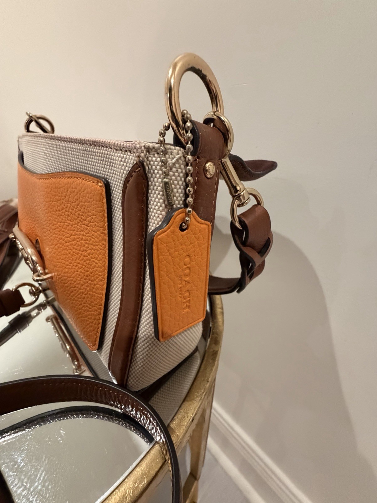 Coach Colorblock Horse Carriage Small Crossbody Turn Lock/Zip Gold Hardware