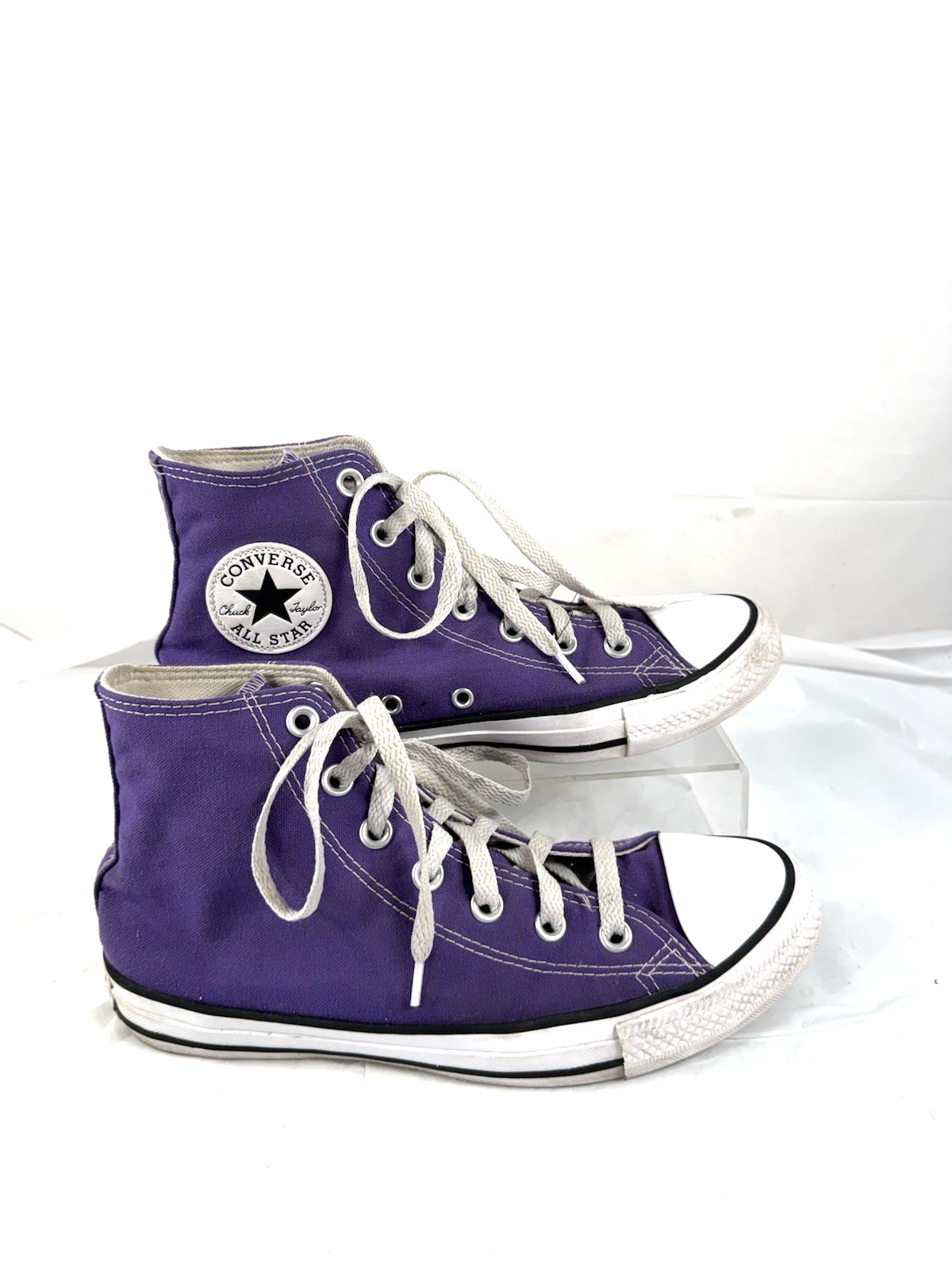 Converse Chuck Taylor All Star High Top Purple Canvas Sneakers 137833F Wo’s 8