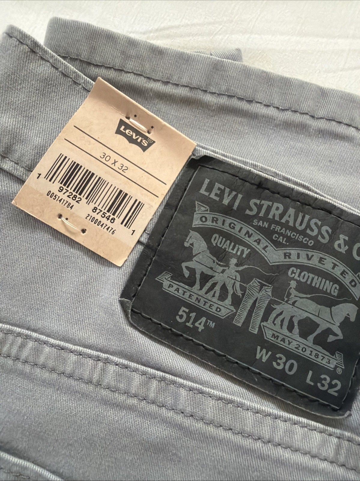 Men’s Levi’s 514 Straight Fit Gray Pants Size 30”x32”