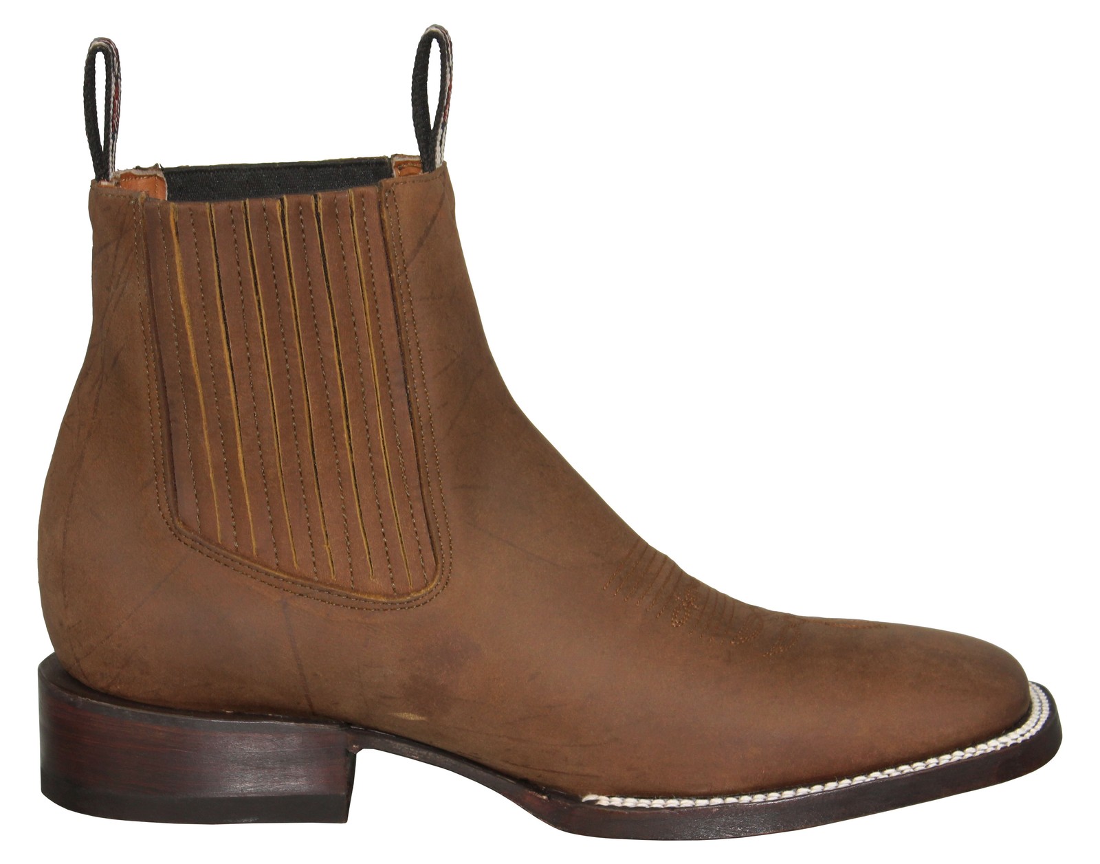 Mens Cognac Chelsea Boots Ankle High Pull On Rodeo Formal Botas Hombre Vaquero