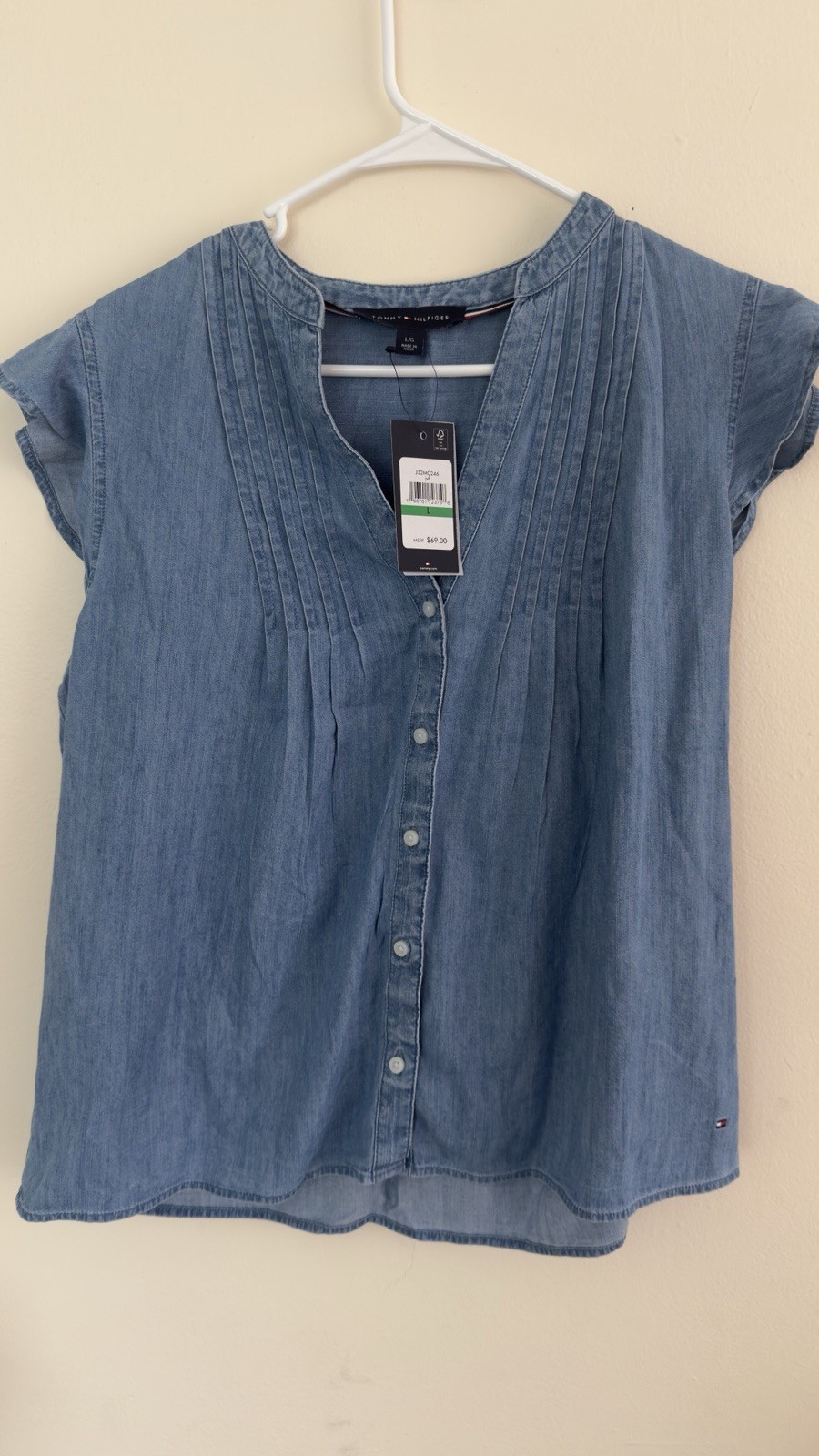 TOMMY HILFIGER URBAN FOLKLORE NAVY COTTON BLND L NEW