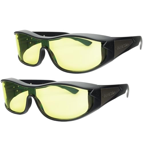 BattleVision Night Vision Wraparounds Green Night Driving Glasses,