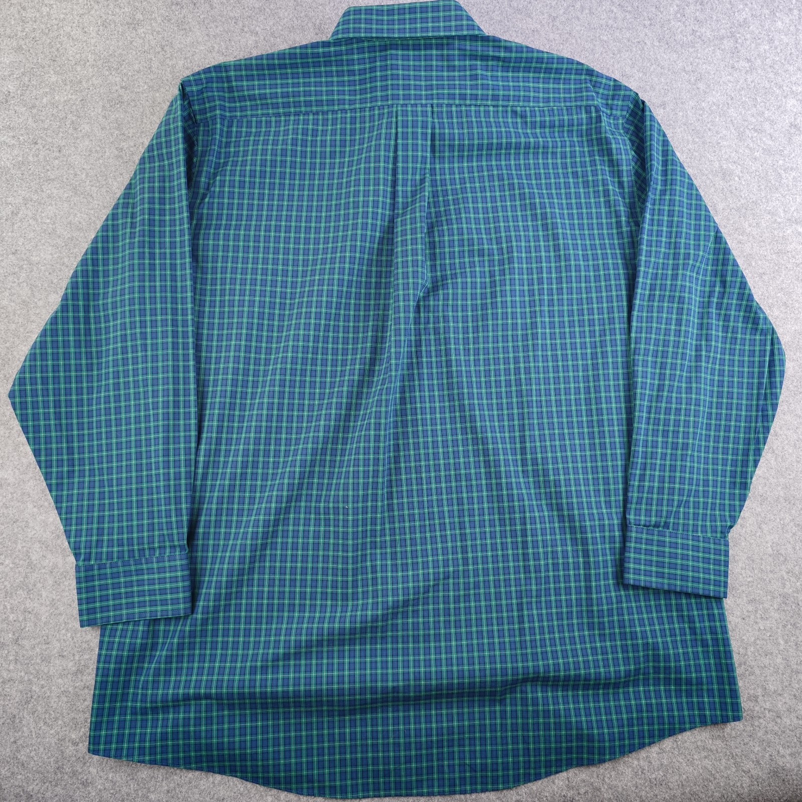 Stafford Travel Performance Super Shirt Mens 18 34/35 Blue Green Check Point