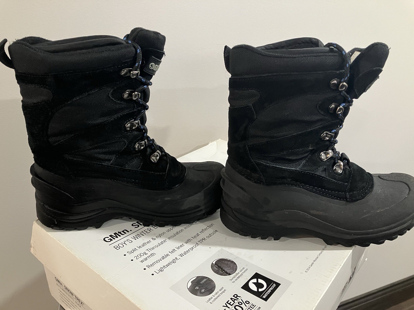 Gander Mtn Mountain Snow Trex Winter Boots Youth Size 1 Black In Retail Box