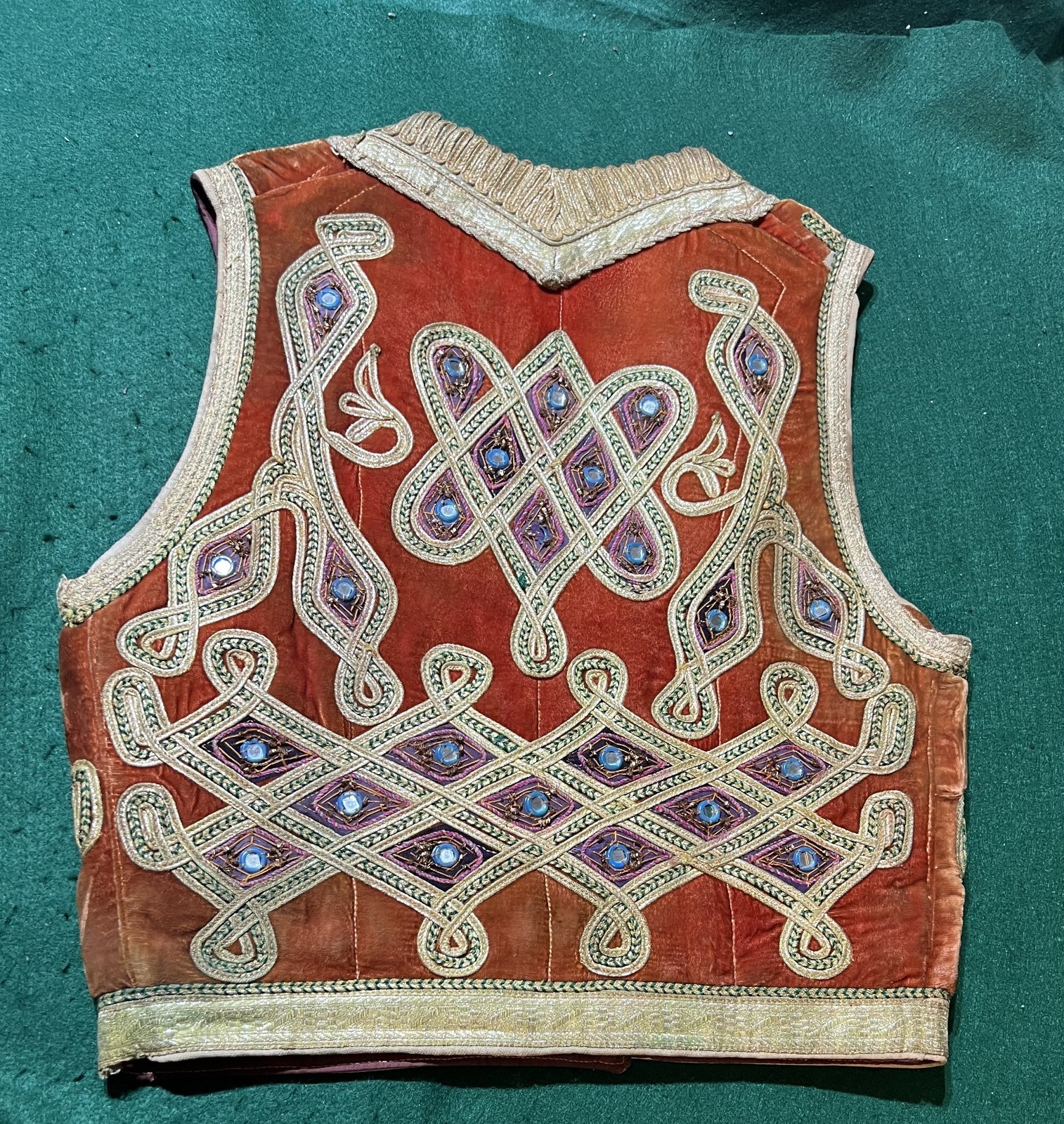 Vintage Afghan Mens wedding vest waskat or sadri with mirrors