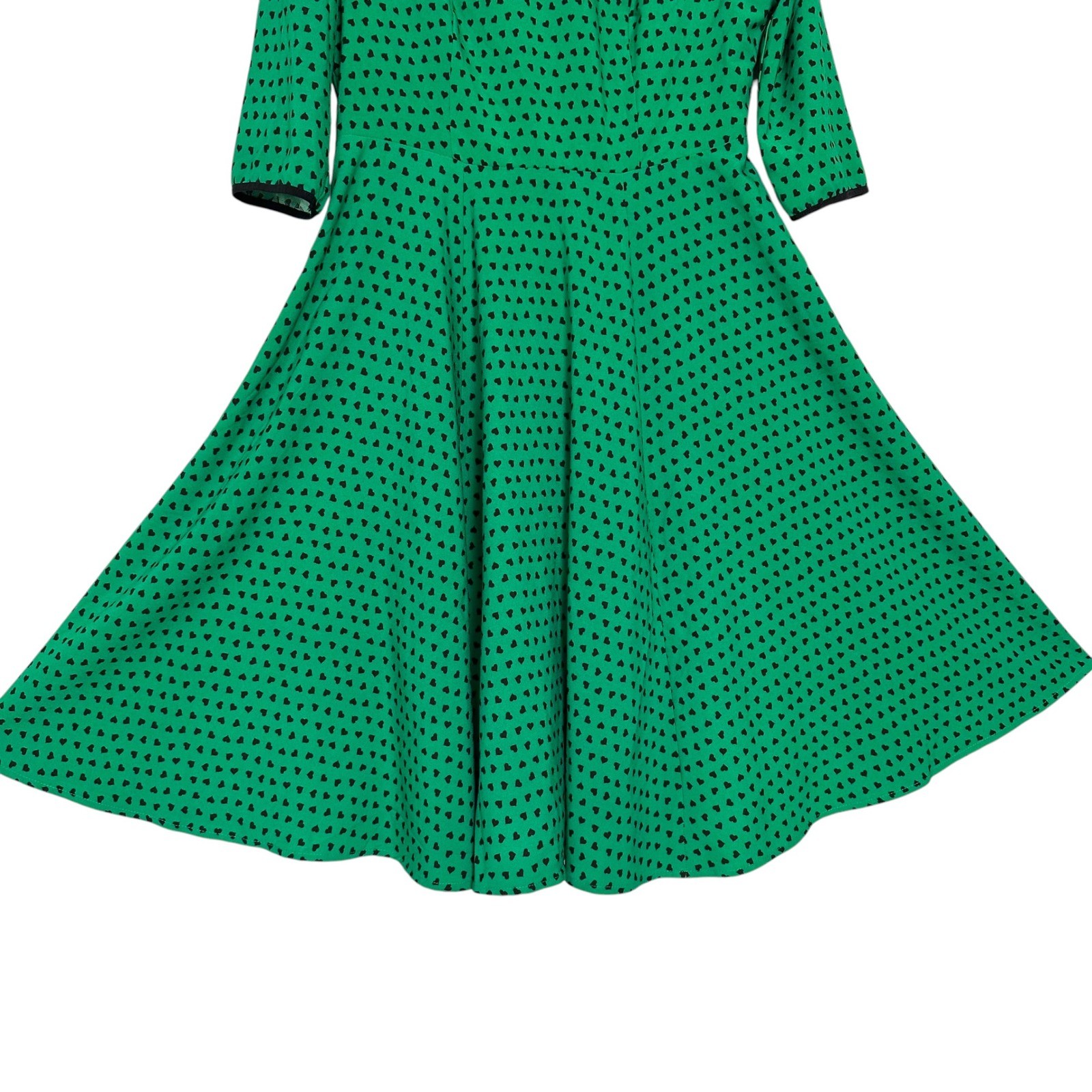 Hell Bunny Dress Paradisum 50s Keyhole Heart Polka Dot Green L Rockabilly Pinup