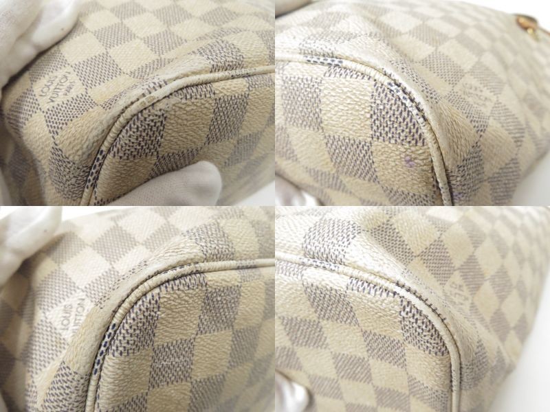 Authentic Louis Vuitton Damier Azur Neverfull MM Shoulder Tote Bag F#50673