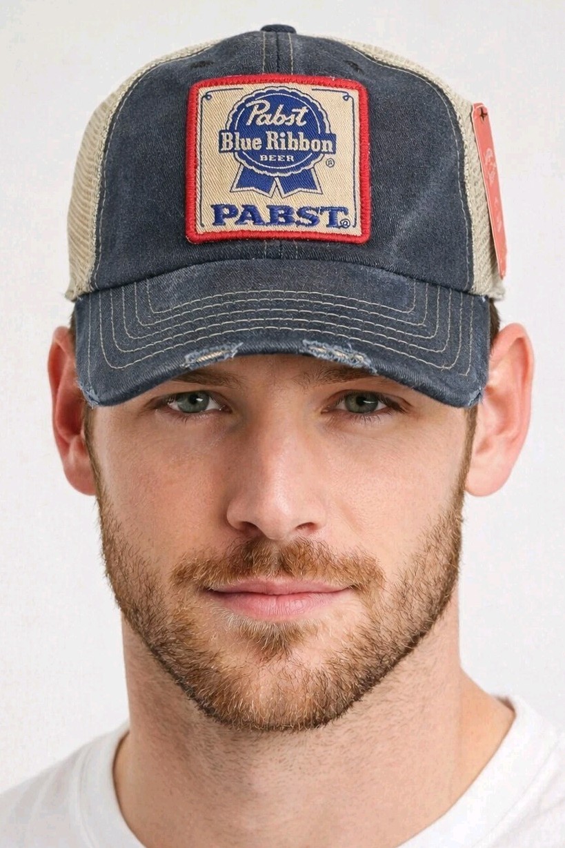 Pabst Blue Ribbon Patch Trucker Mesh Hat New with Tags
