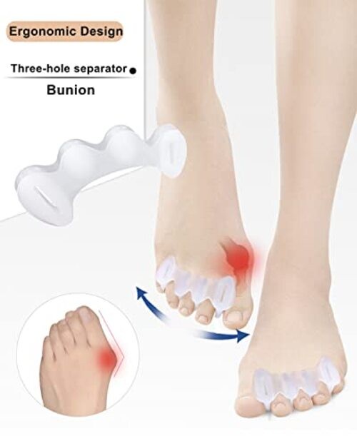 2Pairs Toe Separators Toe Spacers for Women Men to Correct Bunion, Relieve