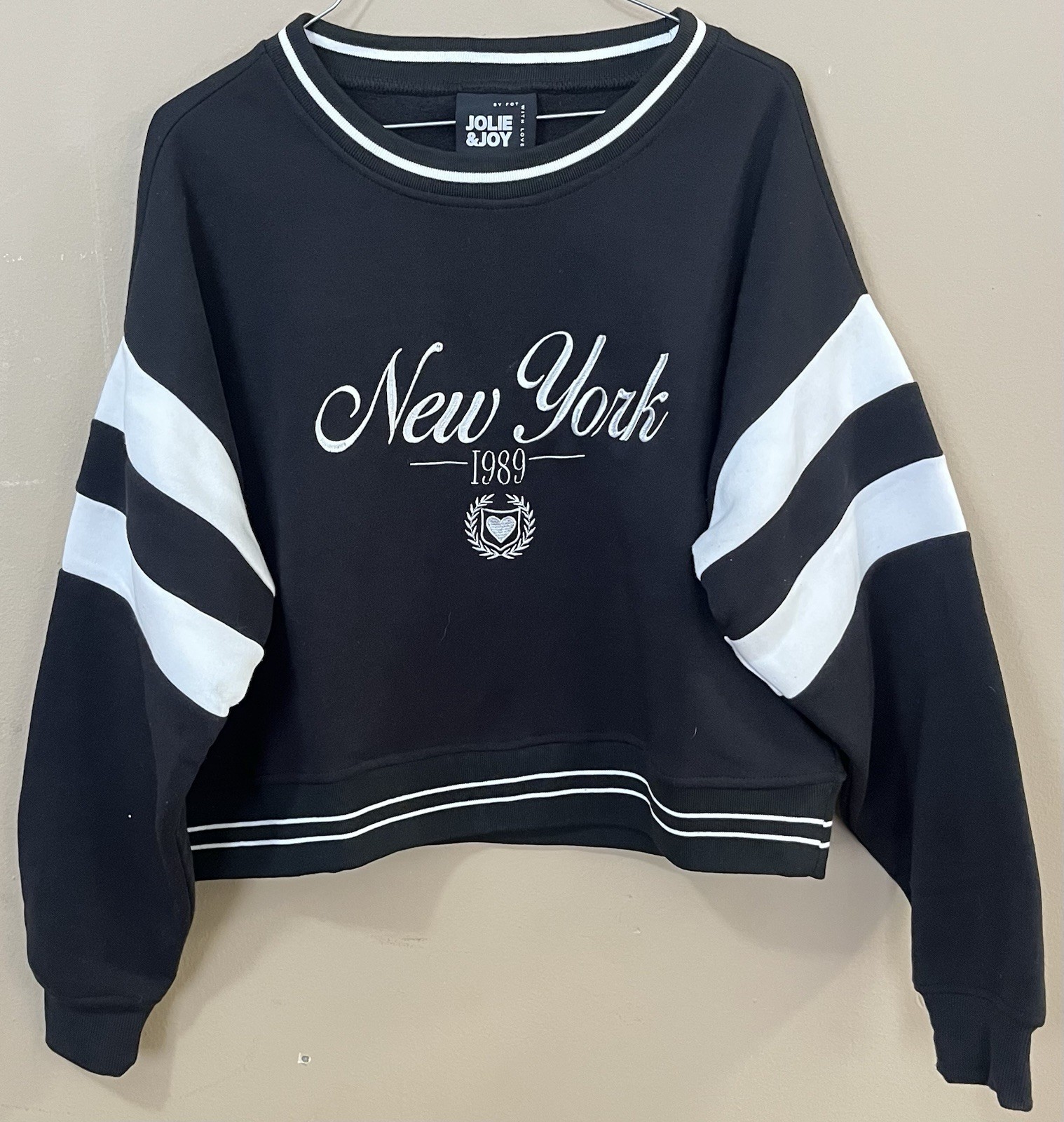 Jolie & Joy FCT New York 1989 Crewneck Sweatshirt Women’s Large Black White EUC
