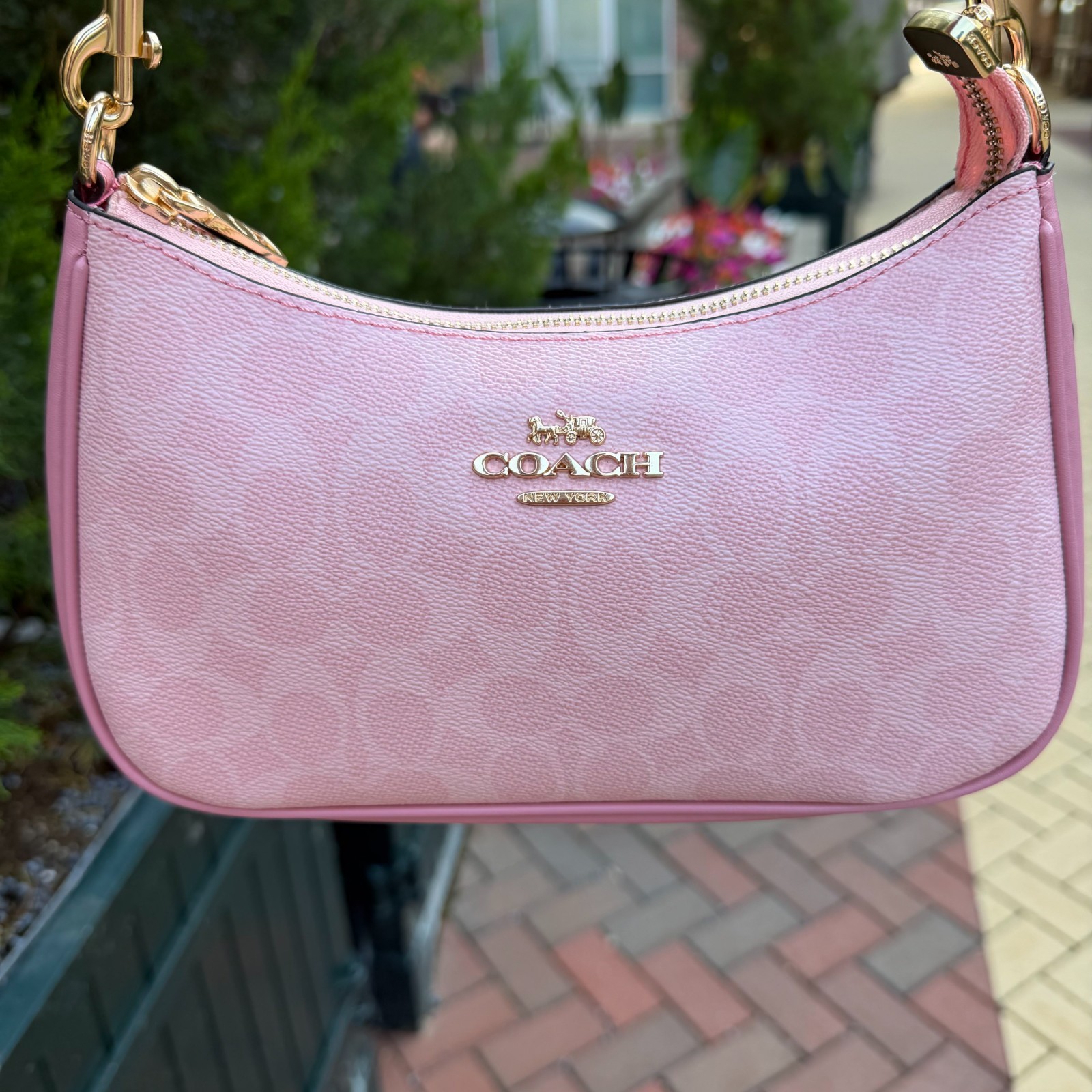 COACH powder pink teri shoulder bag CV933 Brand New