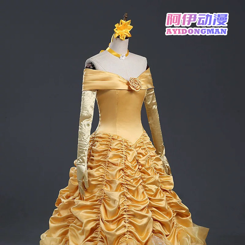 Beauty and the Beast Adult Costumes Luxurious Princess Belle Dress Cosplay