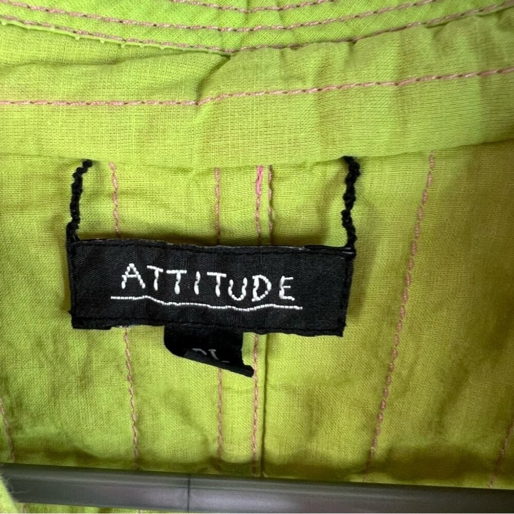 Attitude jacket coat quilted style 2 tone lime Fuchsia Quilted Utility Jacket