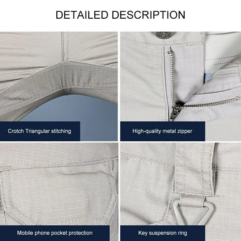 Mens Cargo Pants Work Combat Pants Outdoor Hiking Waterproof Trousers Tactical