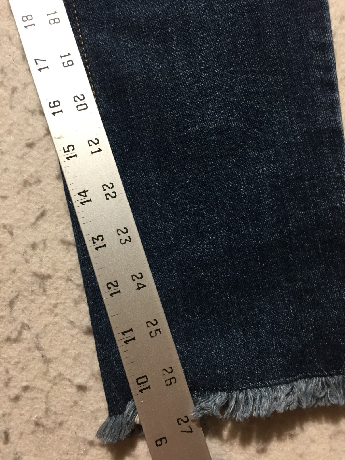 Amethyst Jeans Womens 7 Blue Faded Distressed Cut Ankles Dark Wash
