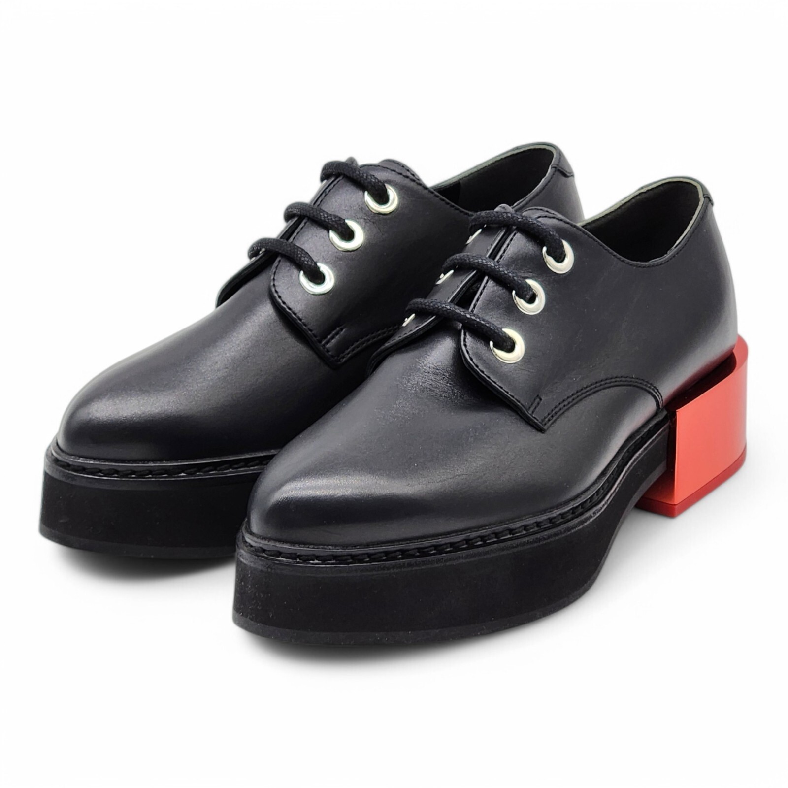 Alexander McQueen Creeper Derby Leather Shoes Black EU 35 US 5 – New $980