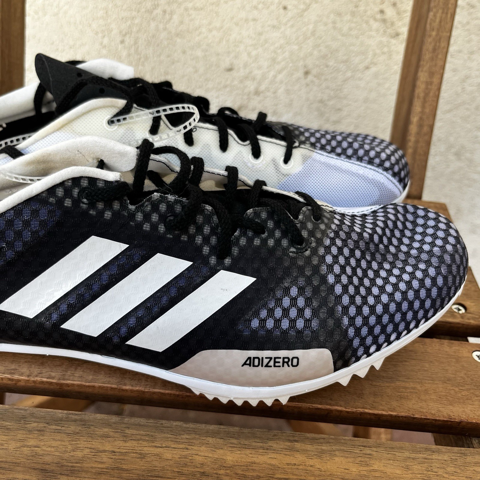 Adidas Track Shoes Mens 11.5 Black White Adizero Ambition 4 Cleat Running Core