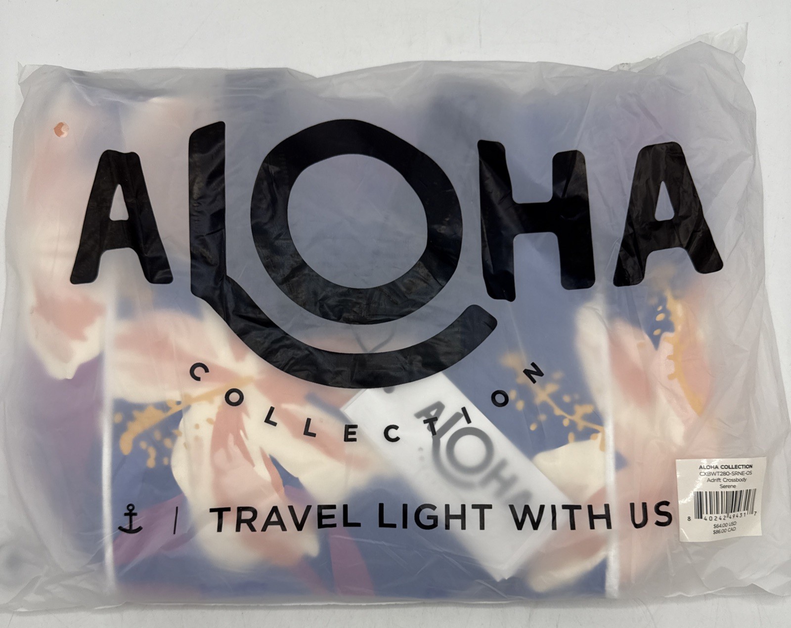 Aloha Collection Adrift Crossbody Bag Serene New with Tags 7.5”x 7.75”