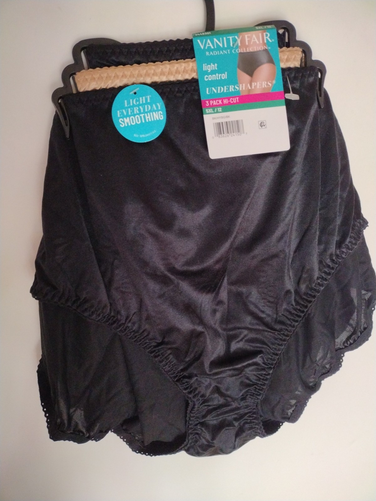 VANITY FAIR Women 3-Pair Undershapers Hi Cut Underwear Panties Nylon Size 5XL 12