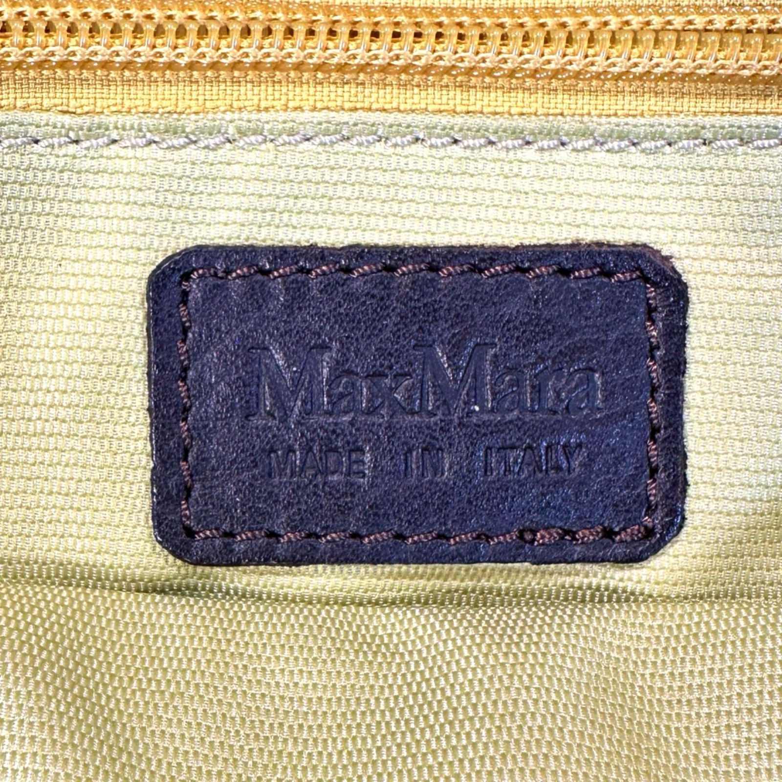 Max Mara Old Money Jacquard Monogram Brown Leather Shoulder Bag Vintage