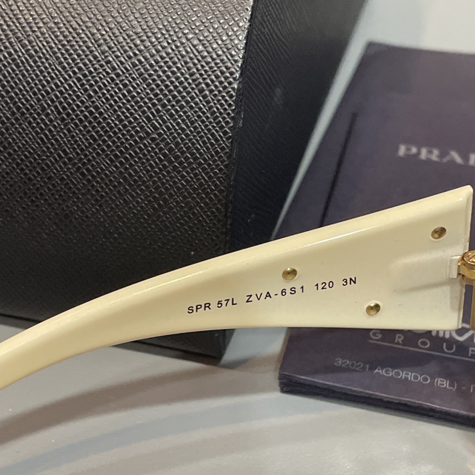 Women’s Prada Cream & Brown Lens Sunglasses w Case