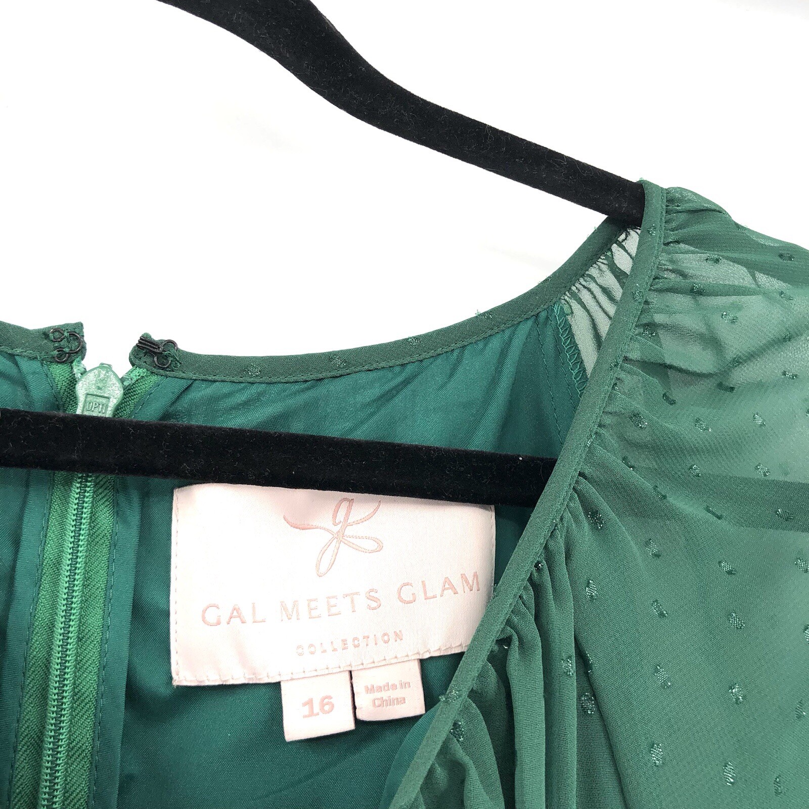 GAL MEETS GLAM Georgette Tiered Maxi Dress in Holly Green 16 Sheer Flowy Women