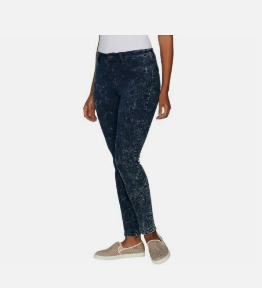 Laurie Felt Silky Denim Acid Wash Ankle Pull-On Jeans Dark Wash Size S NEW