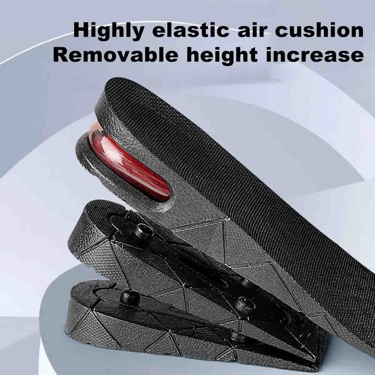 3 Layer 7cm Height Increase Insoles Invisible Elevator Pads Arch Support Unisex