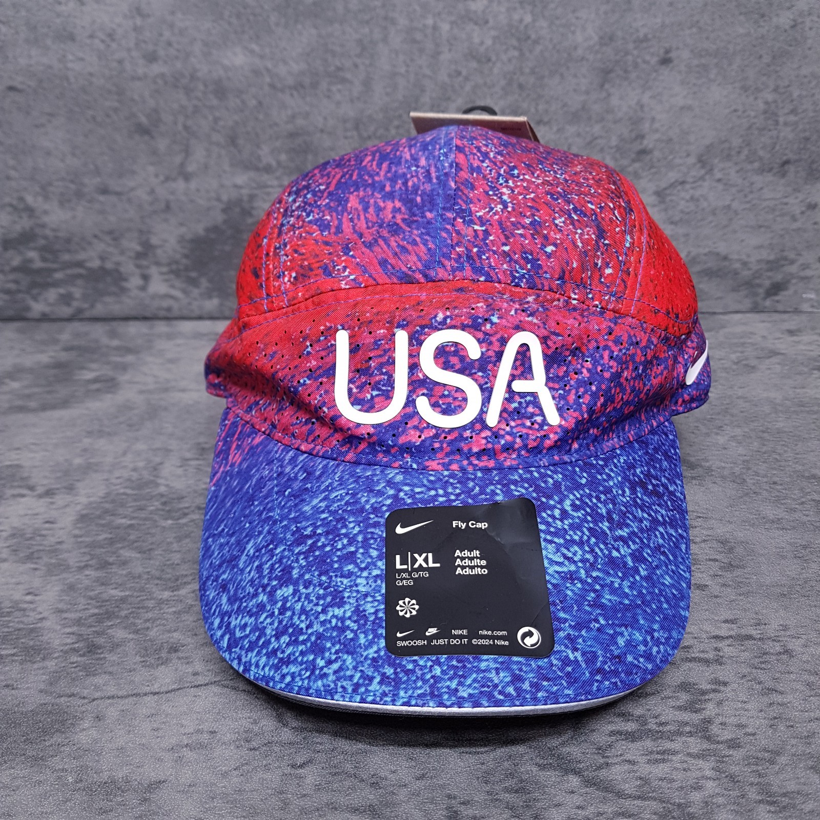 NIKE Dri-Fit ADV Team USA 2024 Olympics Hat Cap Adult Size L/XL Blue Red