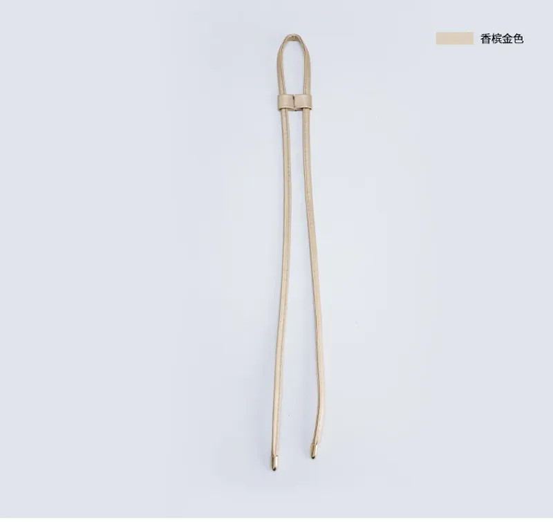 1Pcs PU Leather Drawstring Pull String Detachable Bucket Bag Strap Slide String