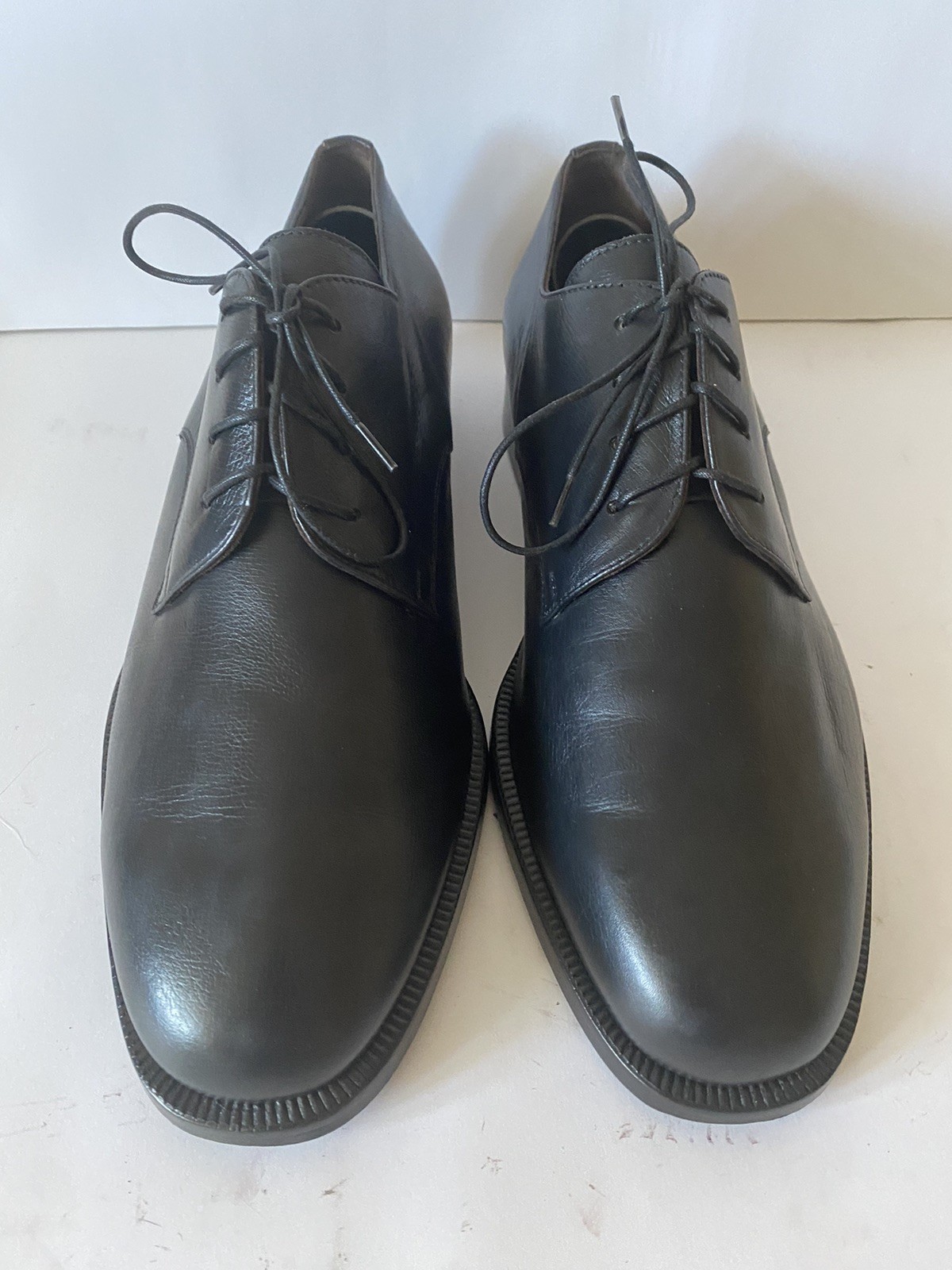 Stemar Italy Black Leather Dress Shoes Men 8.5US 7.5 EU Premium Oxford Derby