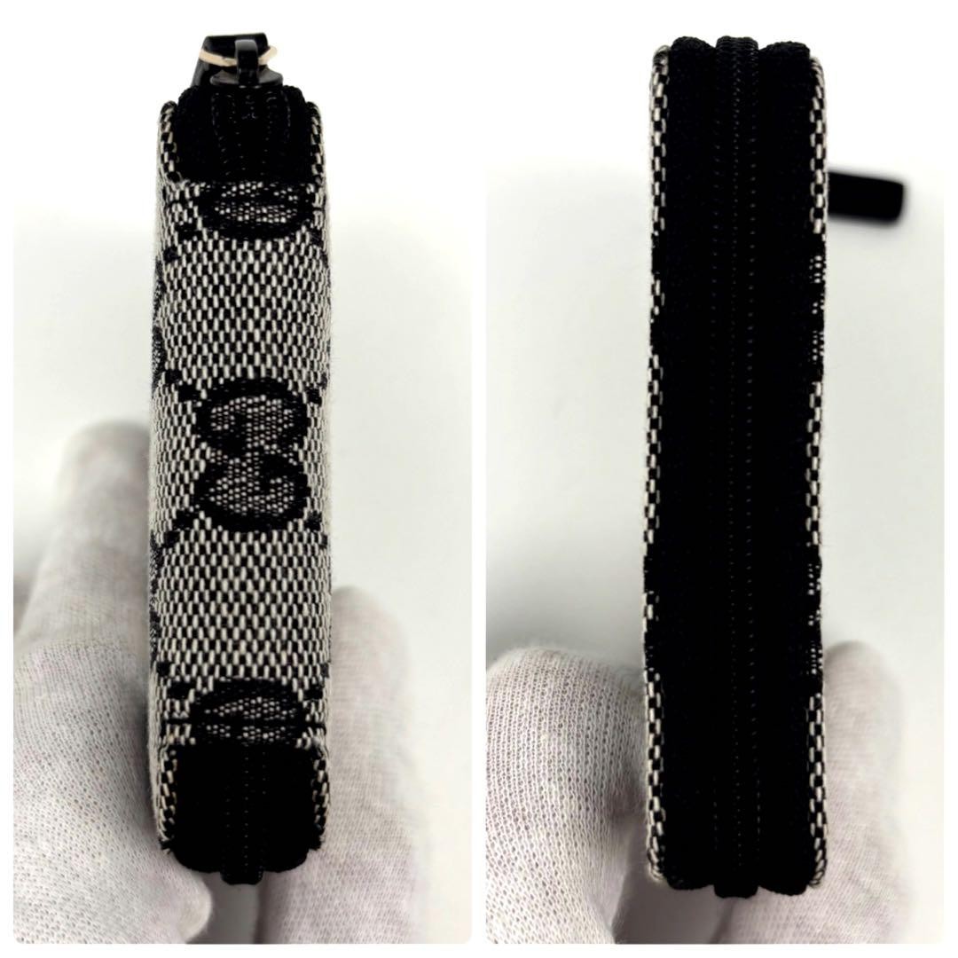 Unused display item GUCCI round zipper coin case GG canvas