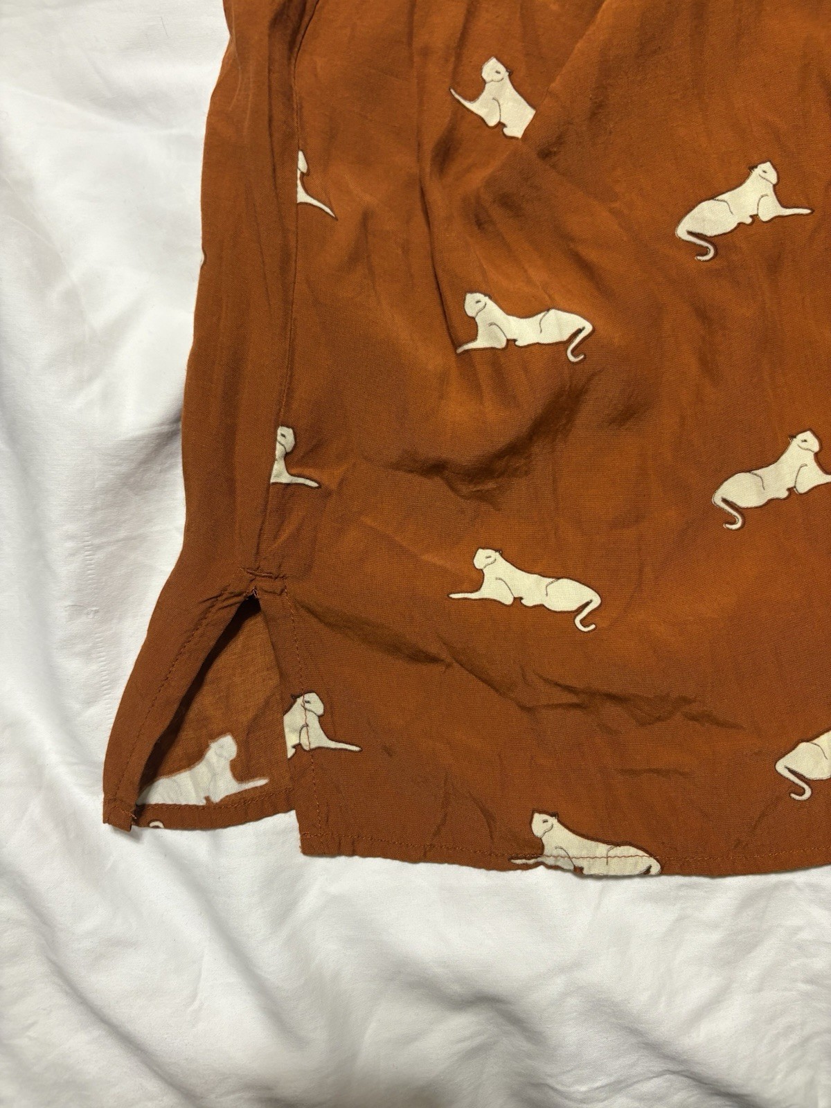 Rue Stiic Terracotta Panther Dress (Size S)