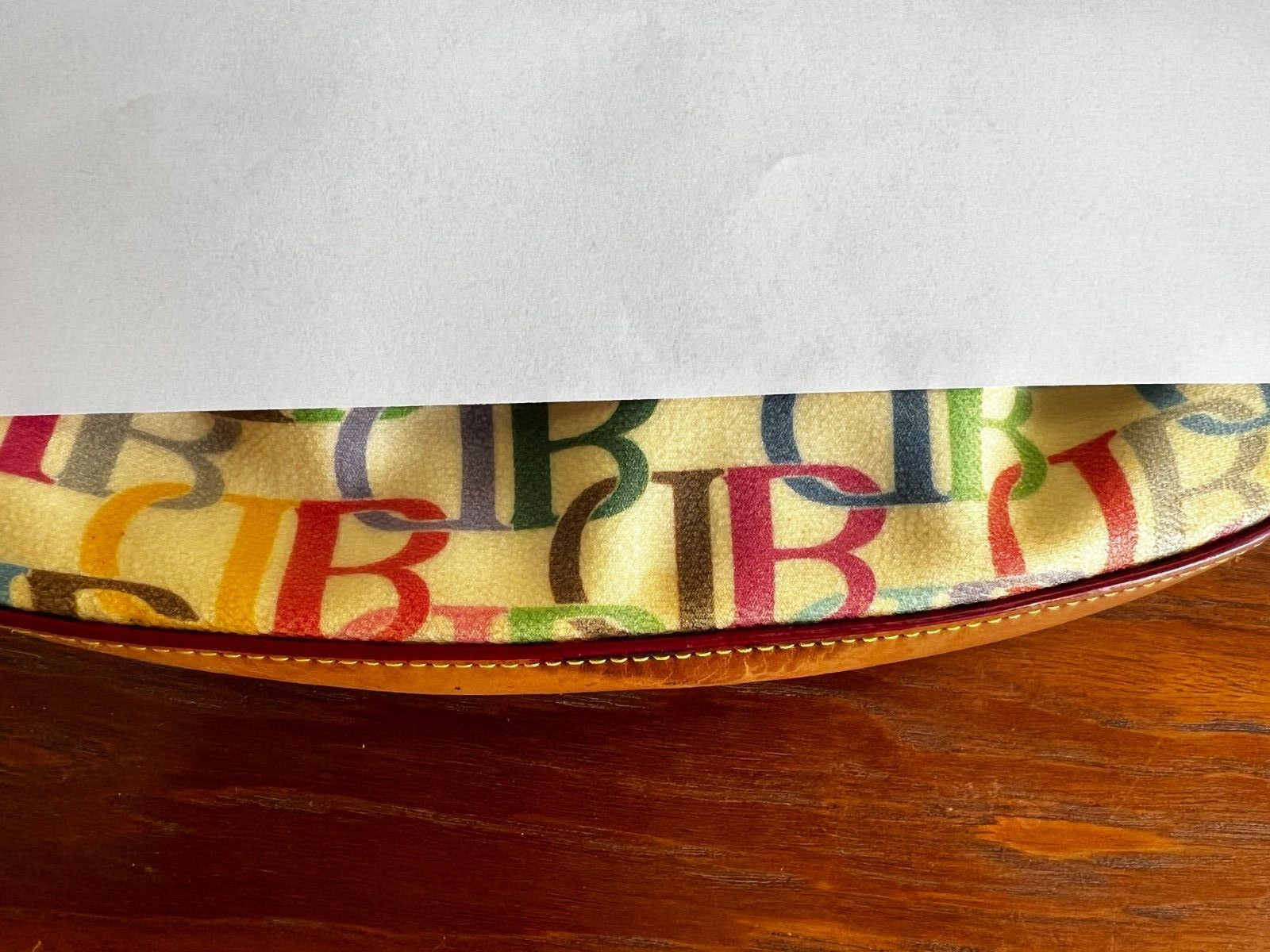 VTG Dooney & Bourke Purse SIGNATURE Rainbow Zipper Small 8.75 x 4.75