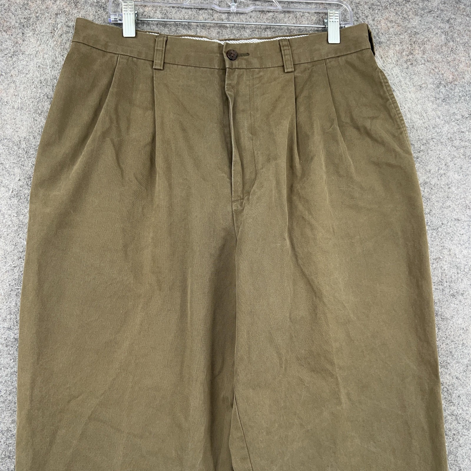 Daniel Cremieux Classics Pants Mens 35×32 Brown Pleated Cuffed Chino Classic Fit