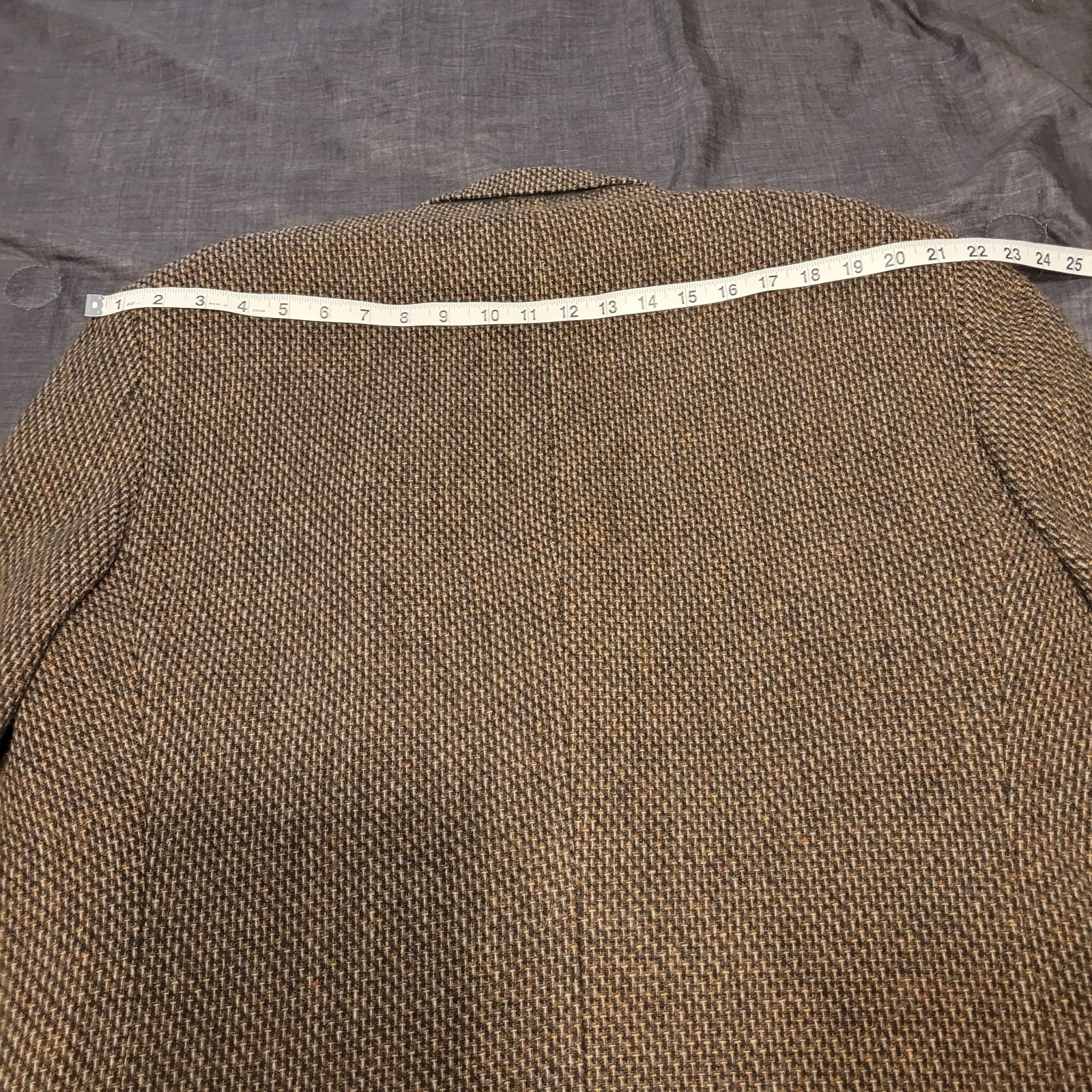 Yorkshire & Hill 46L Brown Tweed Wool Sport Coat Herringbone