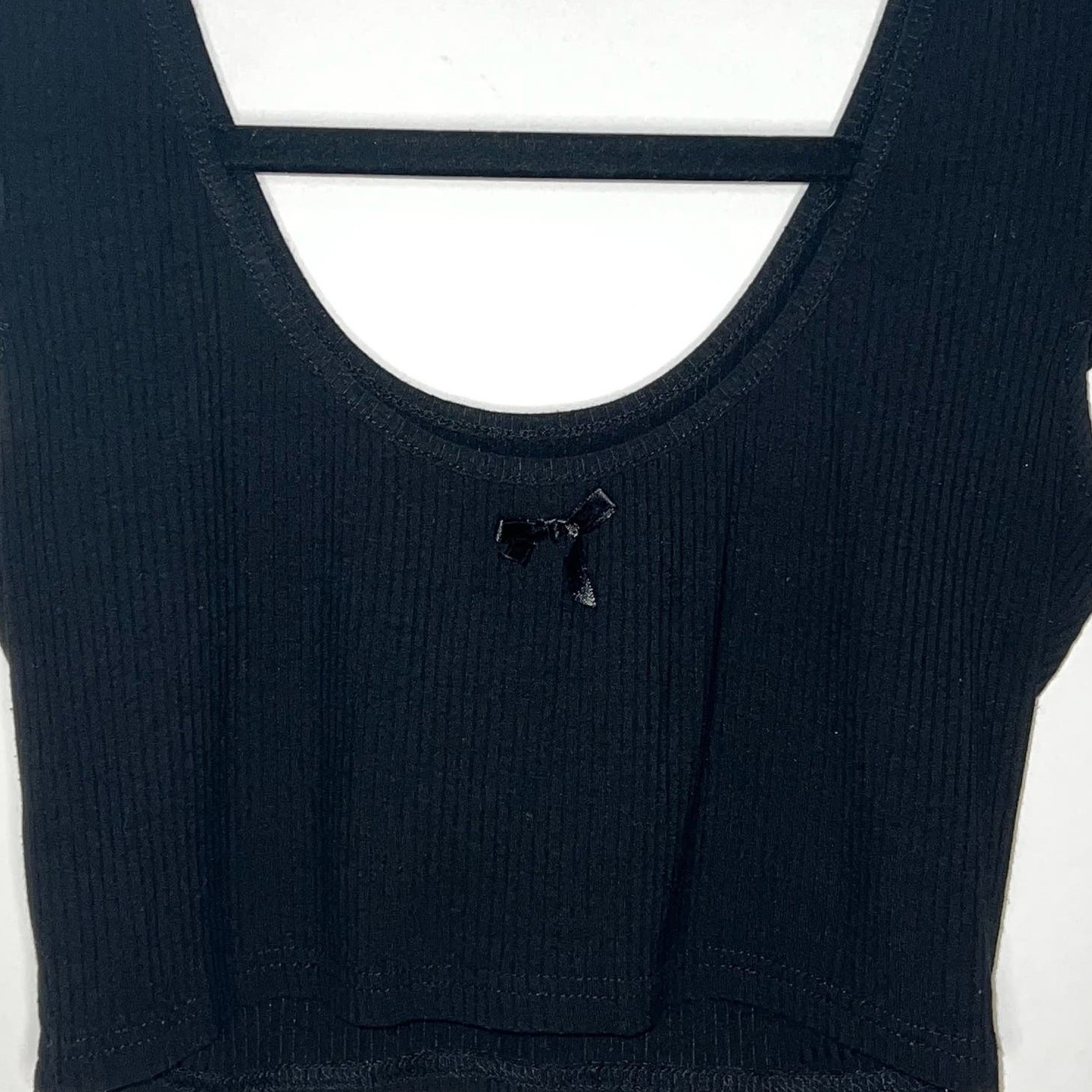 Honey Punch Womens Ribbed Scoop Neck Crop Top Short Sleeve Basic Shirt Black S