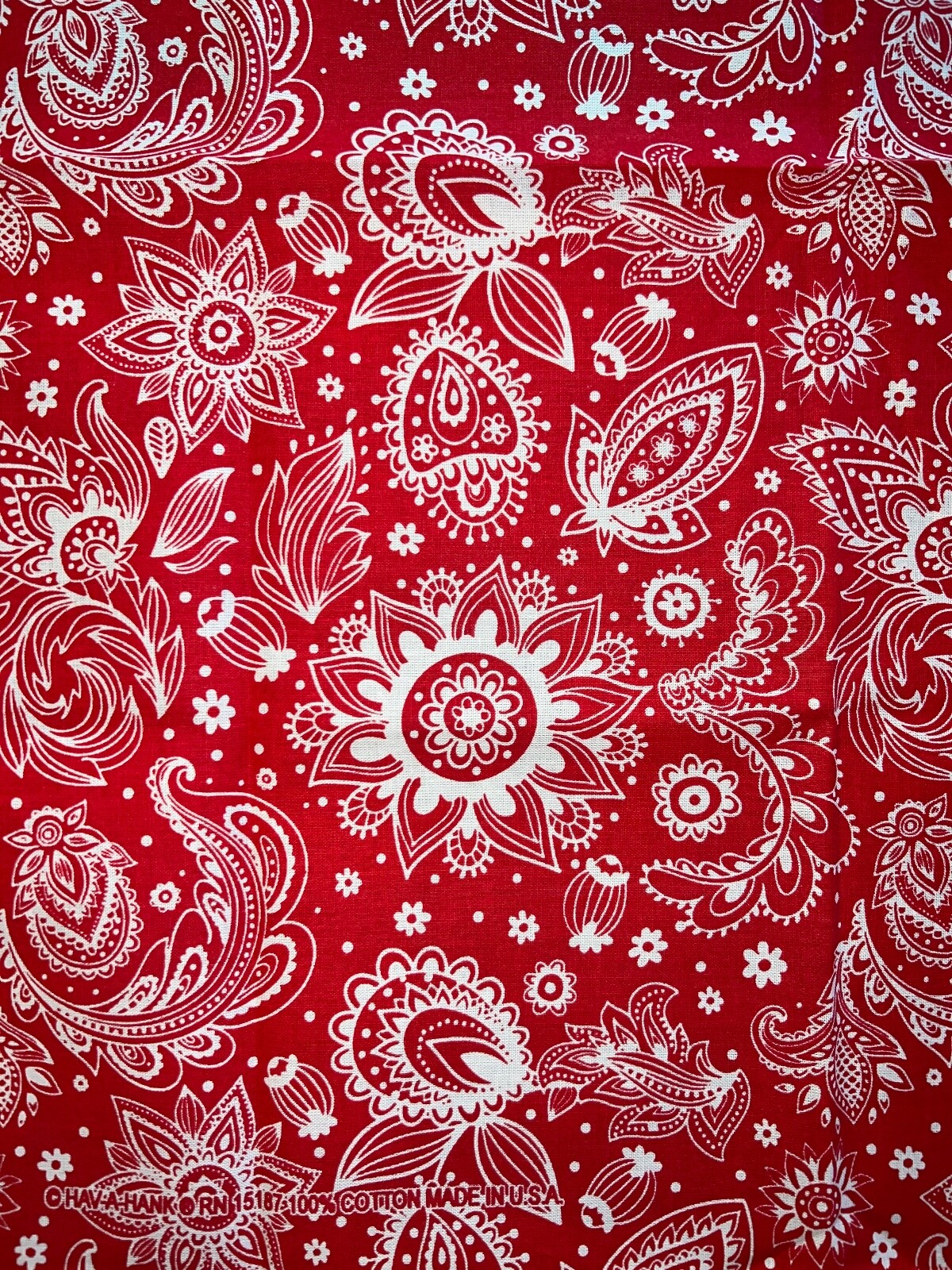 Prim Red Paisley Bandanna Made in USA