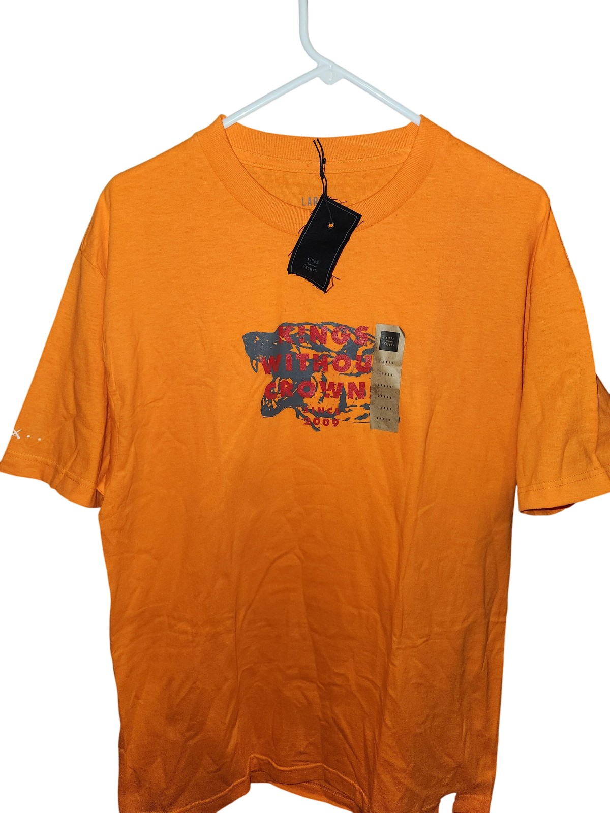 Kings Without Crowns Shirt Mens Large Orange Graphic Tee Since 2009 Streetwear